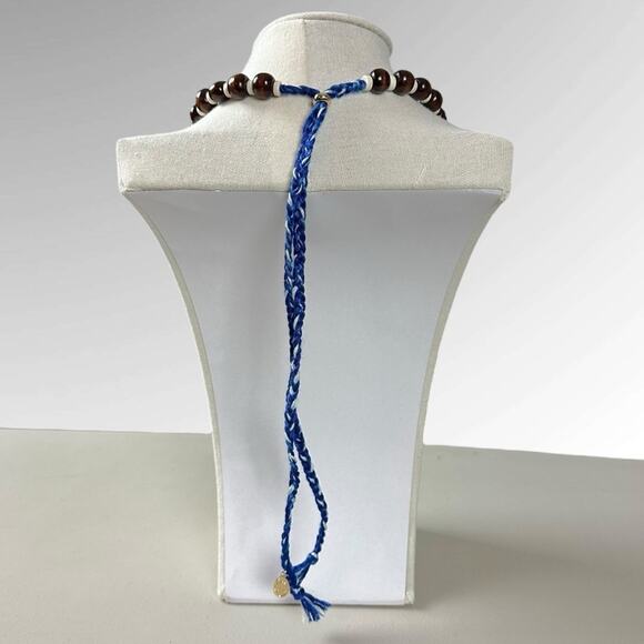 Free People Ariana Ost Easy Does It Pearl Cross Strand Necklace Bohemian Beach - Picture 11 of 16